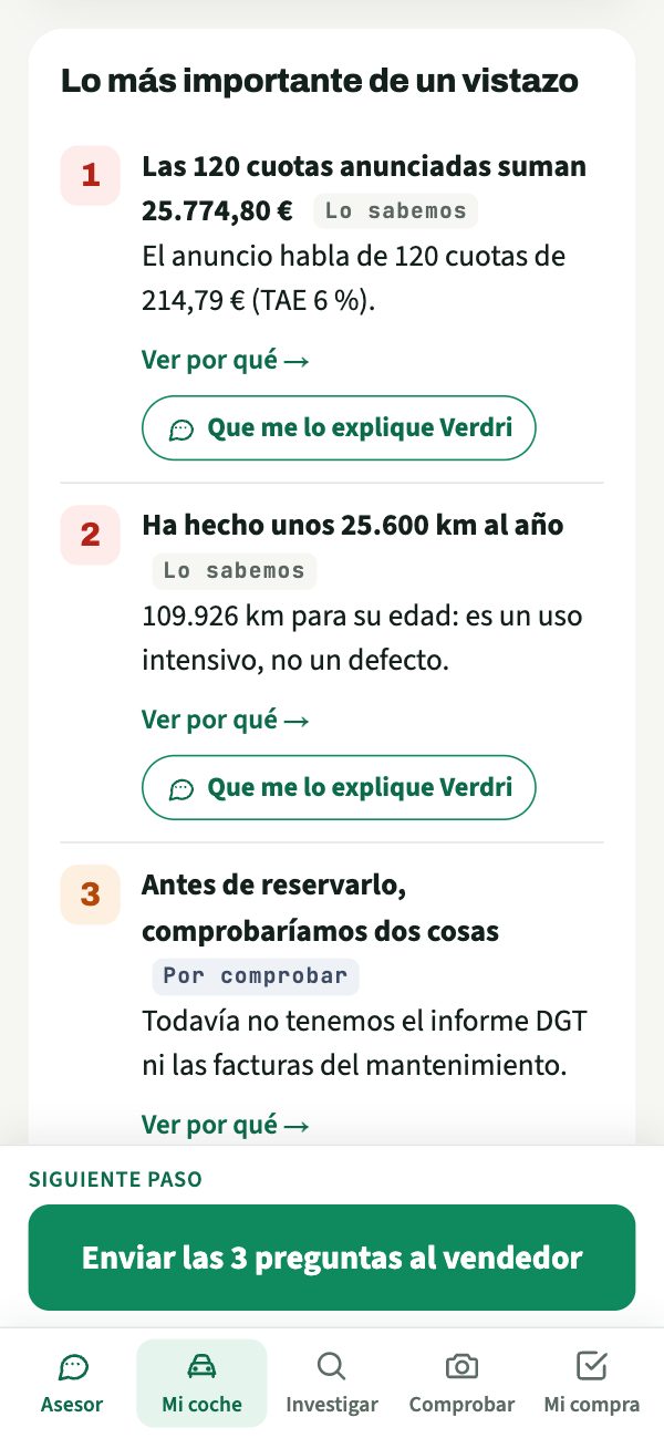 Mi coche: Lo más importante